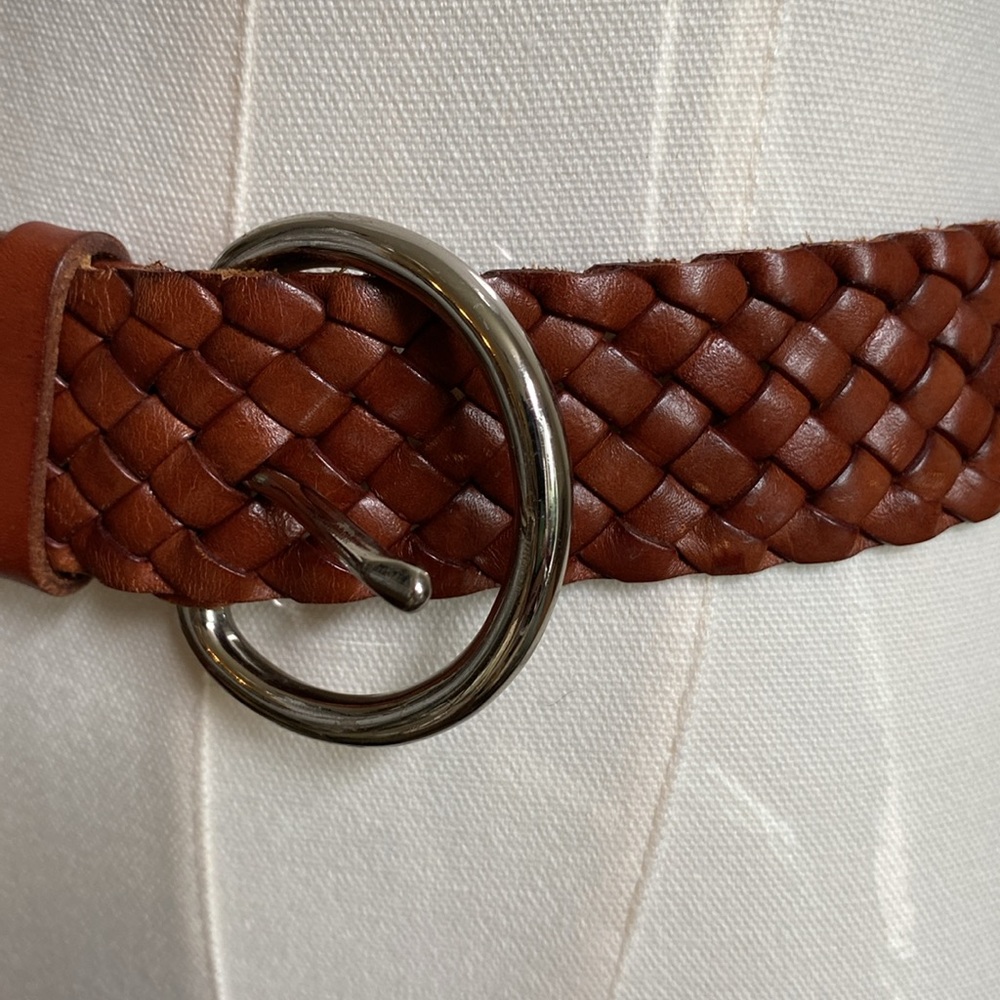 Talbots 100% Genuine Leather Brown Woven Belt Size S (39”) - Picture 12 of 14